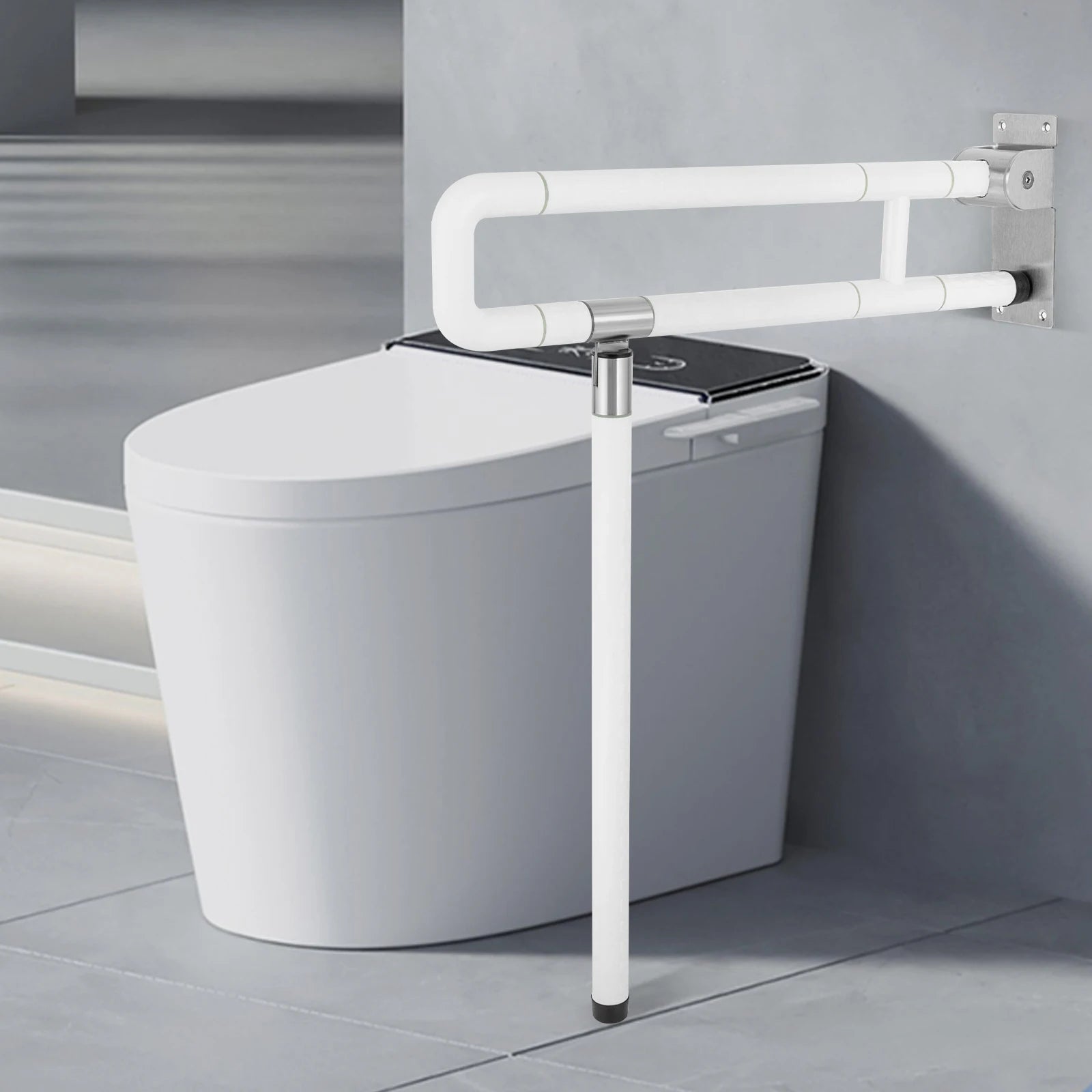 Barre d’appui murale pliable pour toilettes