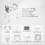 Siège de toilette surélevé réglable avec accoudoirs